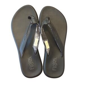Flojos Flip Flops Black Thong Sandals Women's Size 7‎